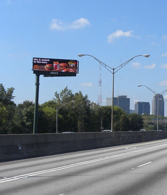 Large-format digital billboard in Atlanta city center