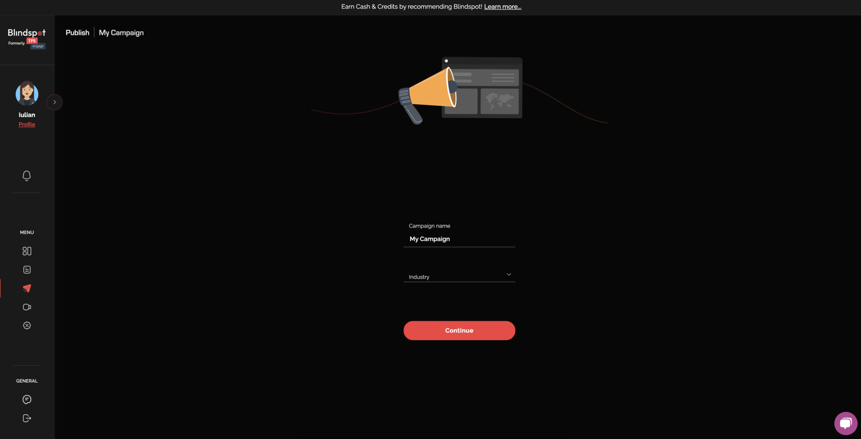 Creating campaign on dashboard