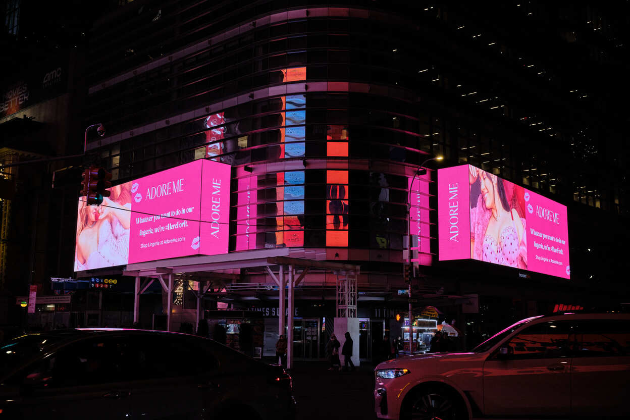 Billboards promoting AdoreMe