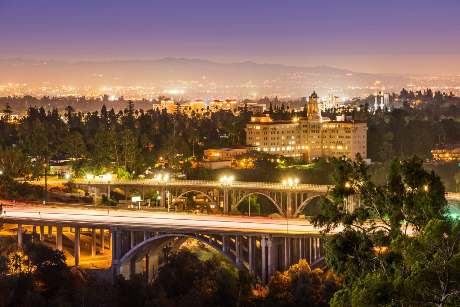 Urban street scene in Pasadena city