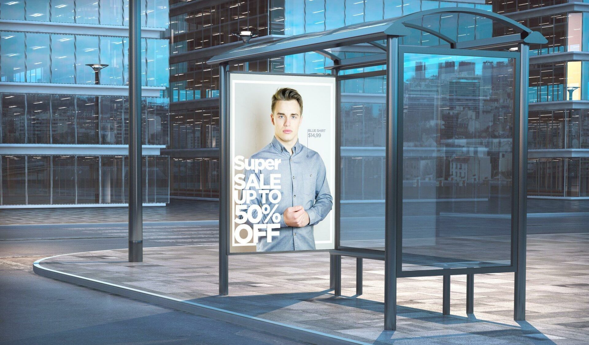 digital bus stop billboard