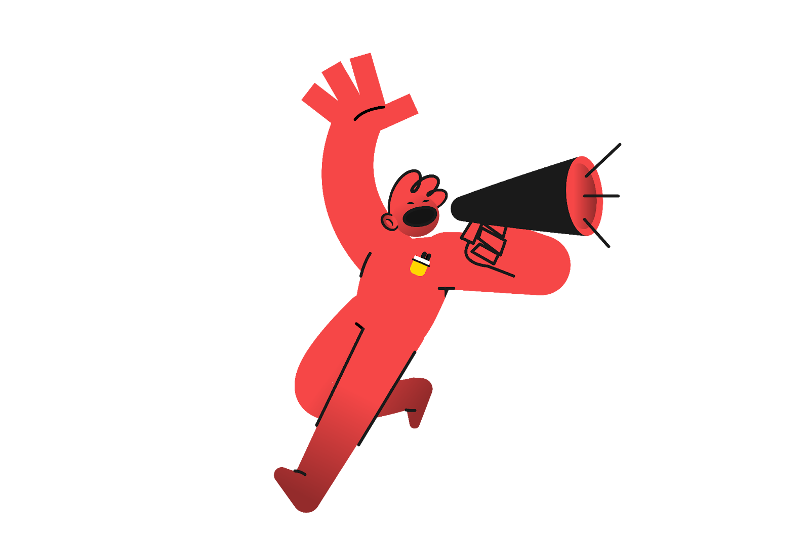 Red cartoon mascot