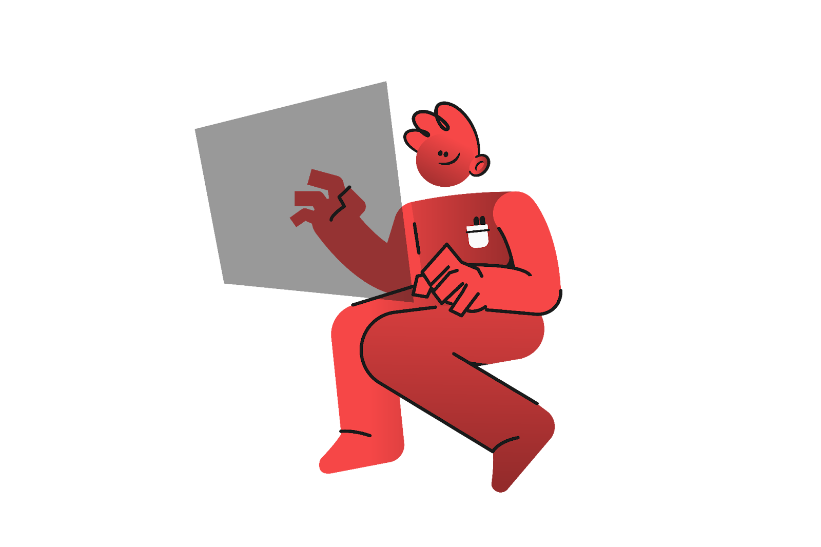 Red cartoon mascot