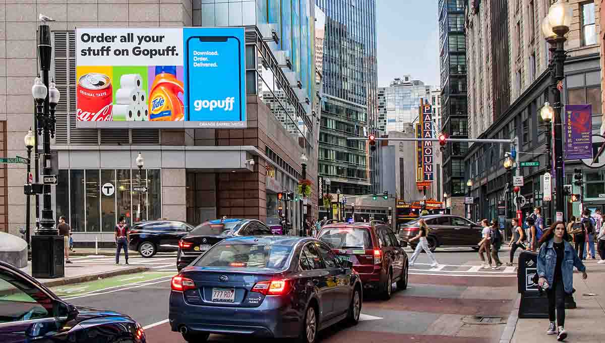 Roadside digital billboard used for outdoor advertising in Massachusetts