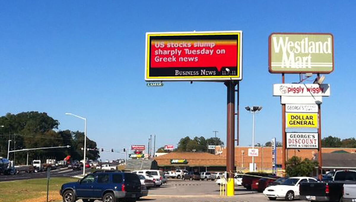 Outdoor digital billboard advertising in Mississippi