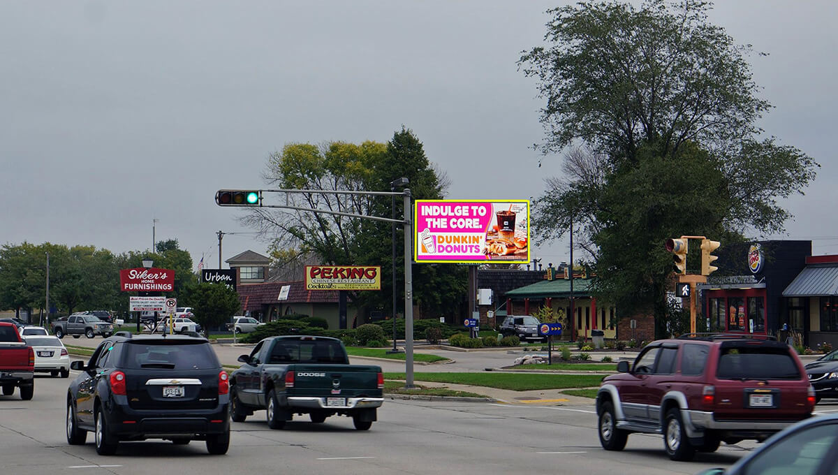 Digital billboard advertising displayed in Wisconsin