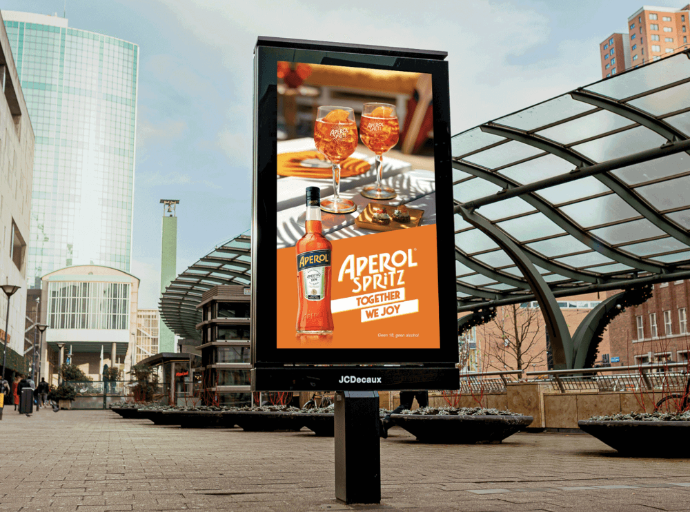 Billboard showcasing aperol spritz