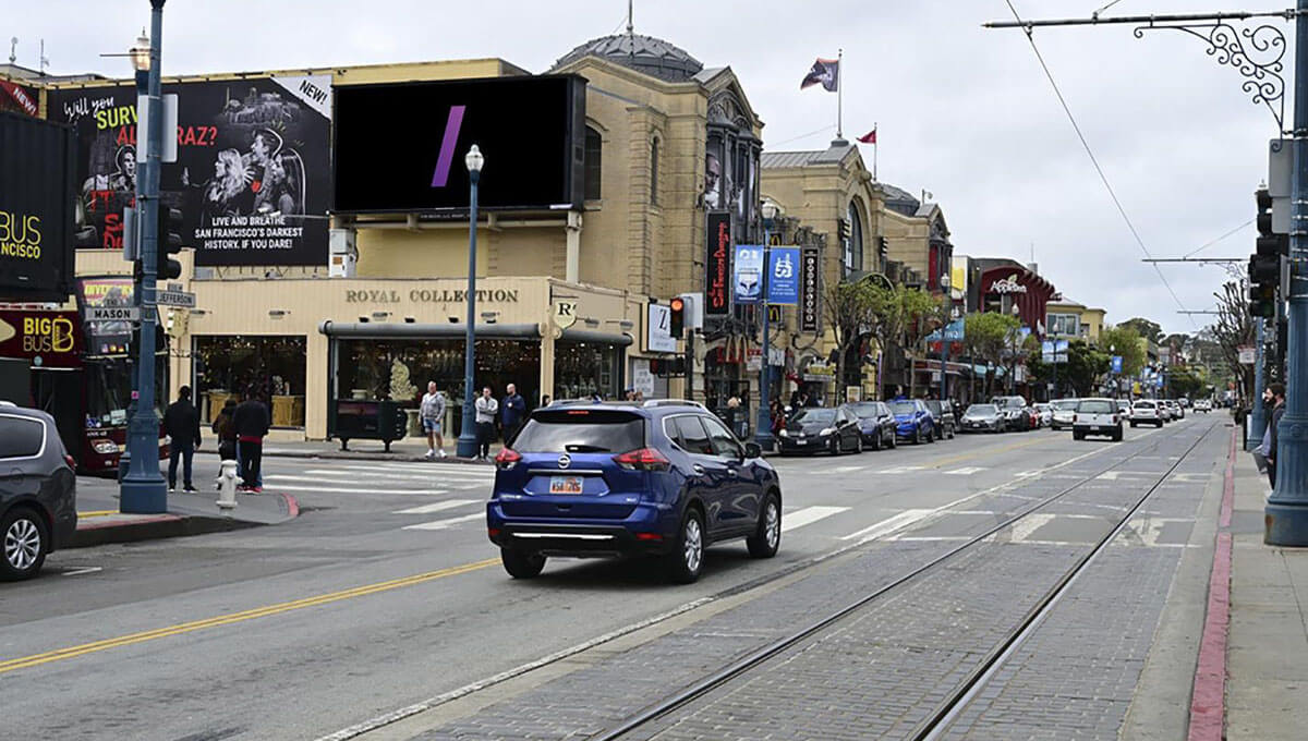 Roadside digital billboard used for outdoor advertising in California