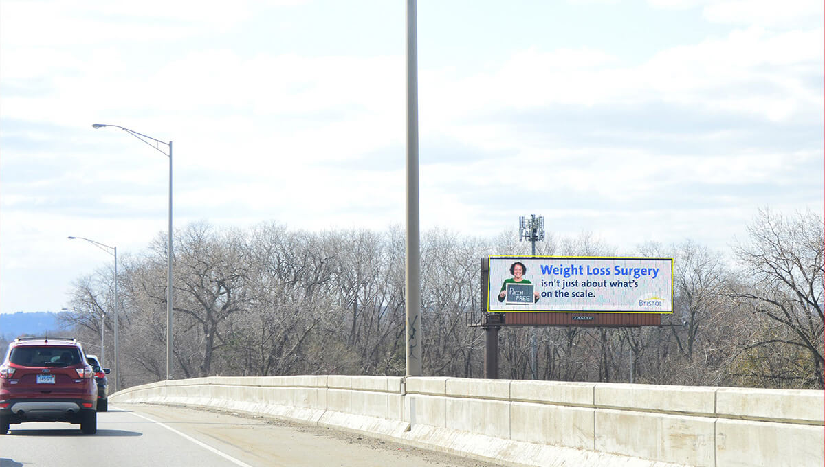 Digital out-of-home billboard displayed along a roadway in Connecticut