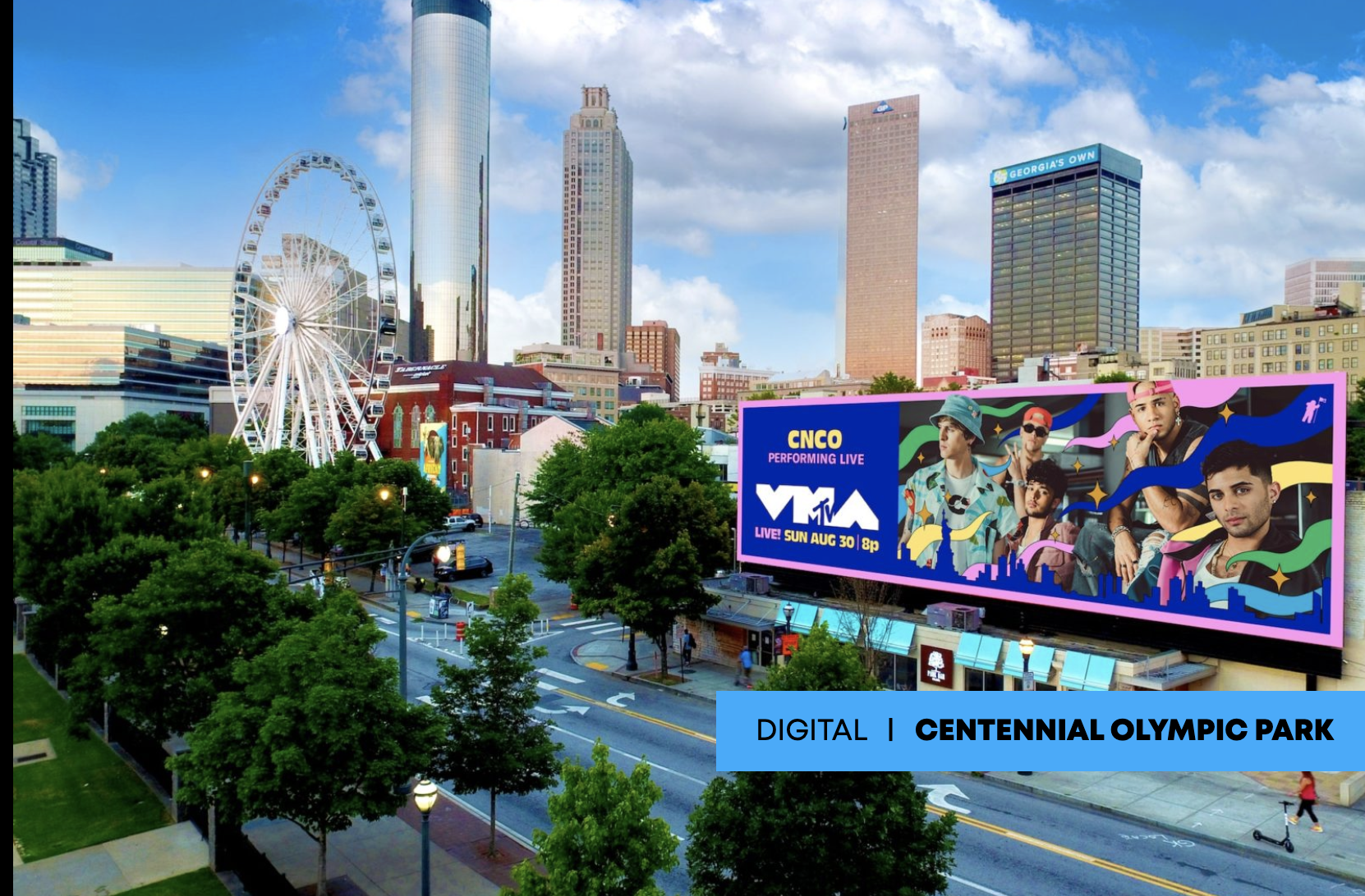 Digital billboard advertising displayed in Georgia