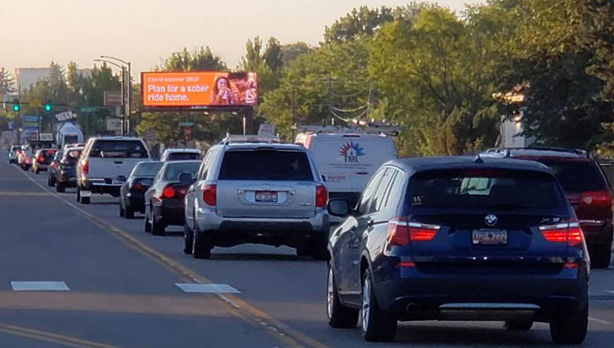 Digital billboard advertising displayed in Idaho