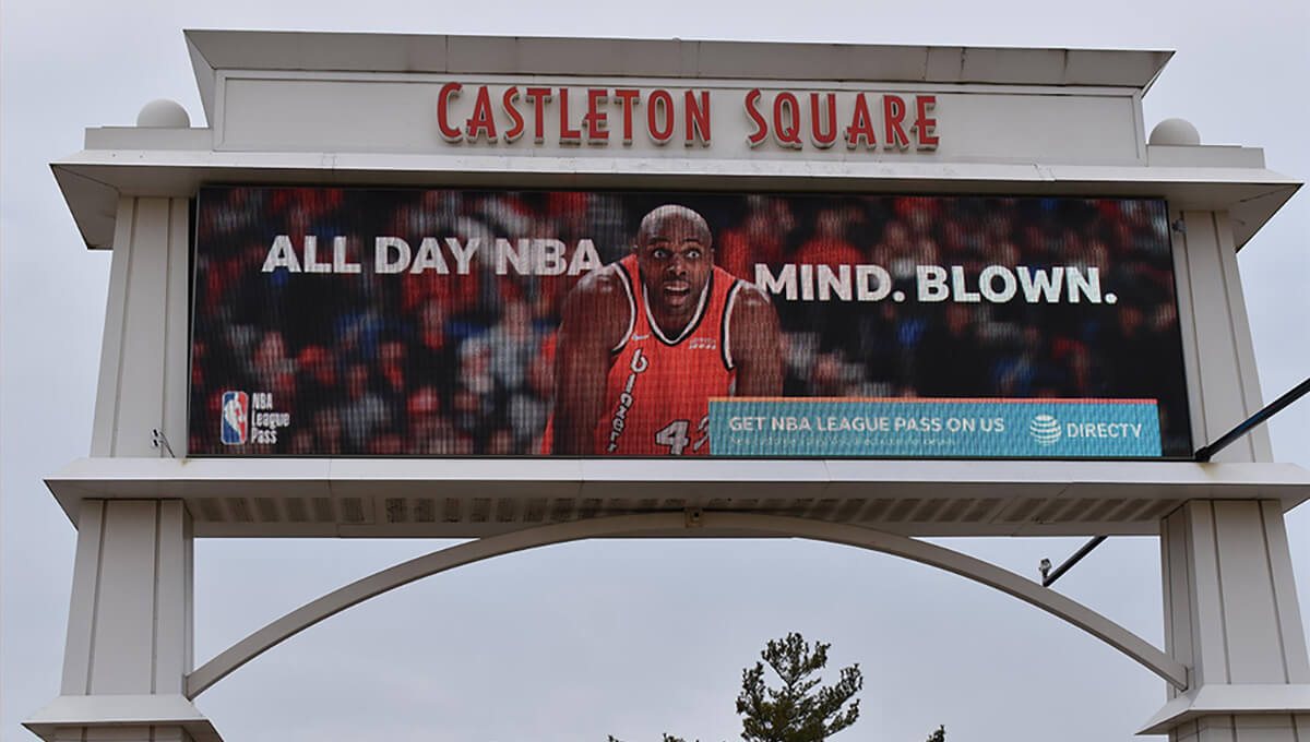 Digital billboard advertising displayed in Indiana
