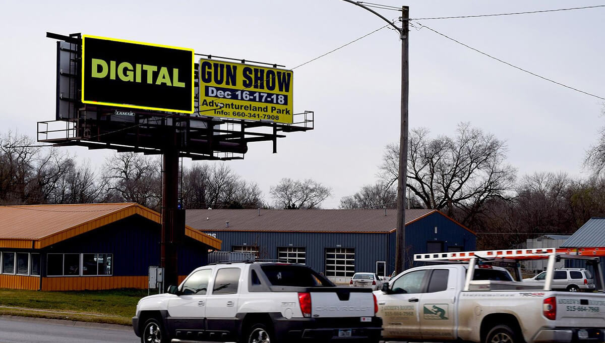 Large-format digital billboard advertising in Iowa