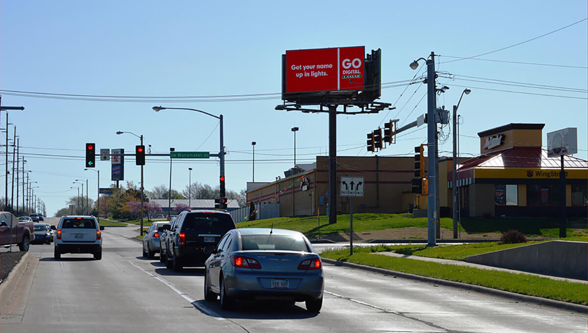 Large-format digital billboard advertising in Kansas