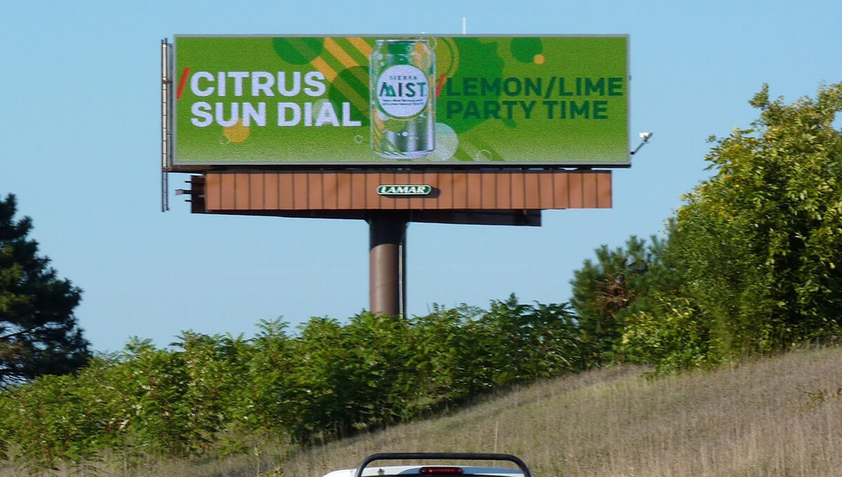 Digital billboard advertising displayed in Michigan