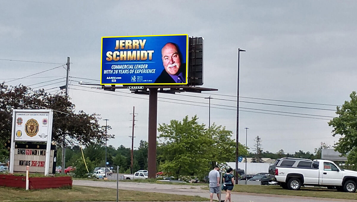 Digital billboard advertising displayed in Michigan