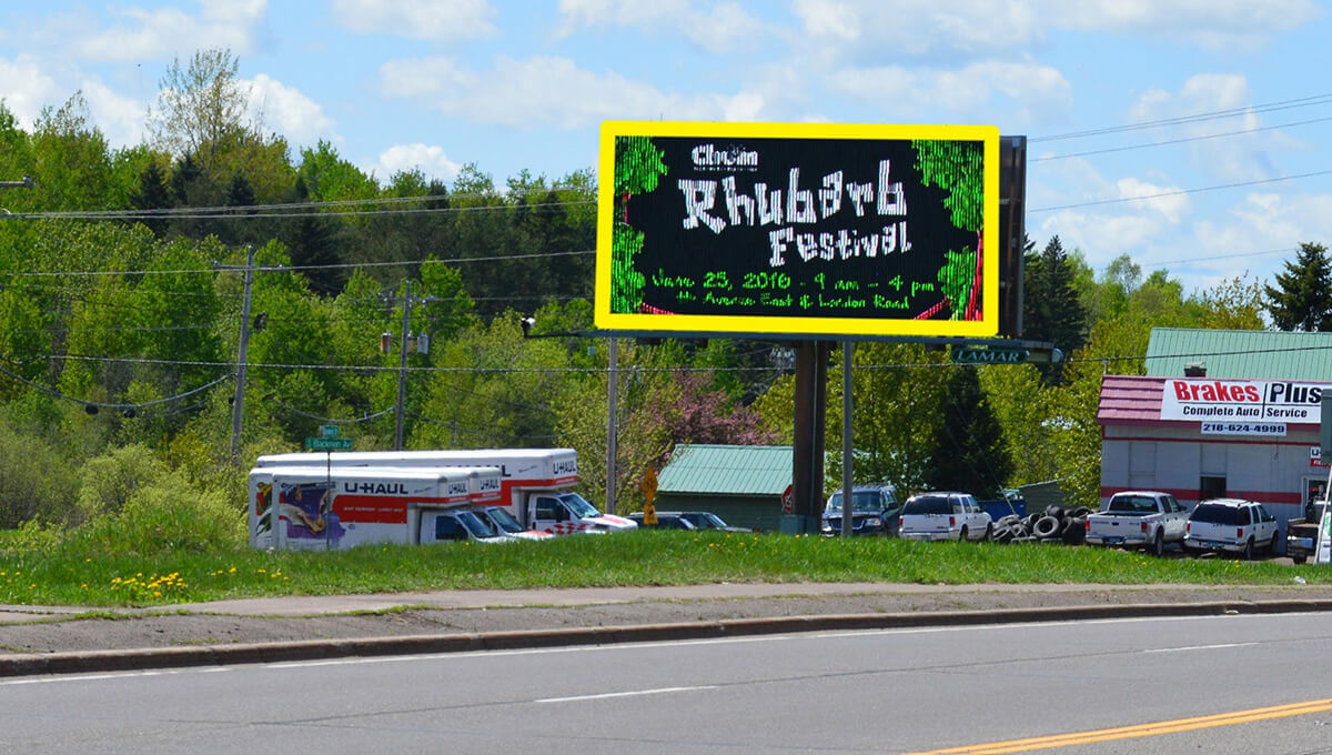 Digital billboard advertising displayed in Minnesota