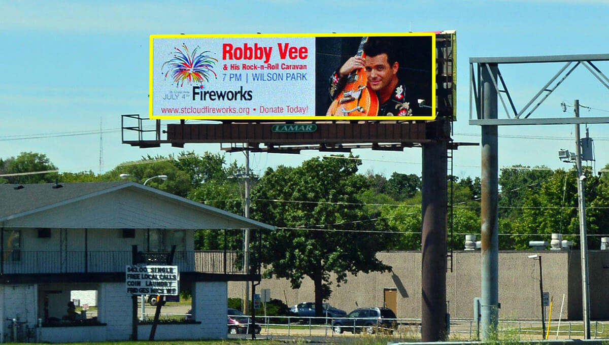 Roadside digital billboard used for outdoor advertising in Minnesota