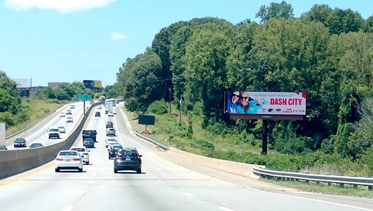 Digital billboard advertising displayed in North Carolina