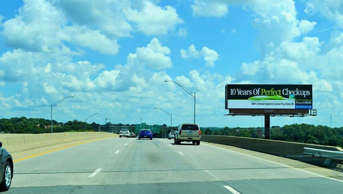 Roadside digital billboard used for outdoor advertising in North Carolina