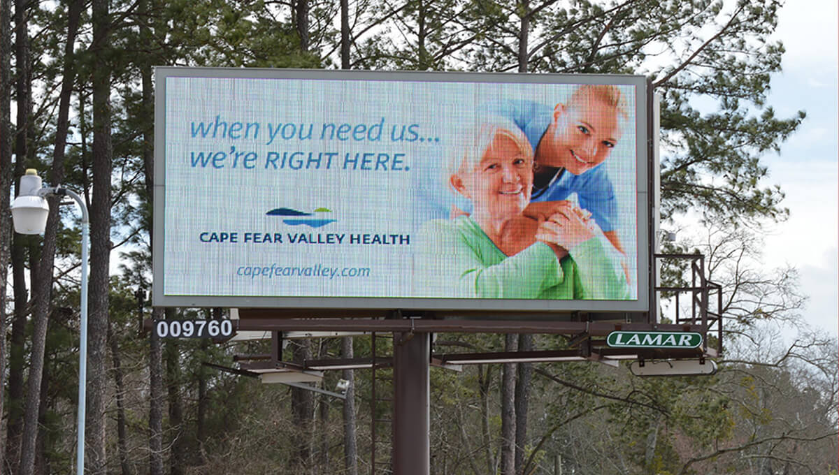 Large-format digital billboard advertising in North Carolina
