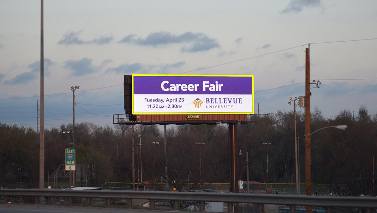 Digital billboard advertising displayed in Nebraska