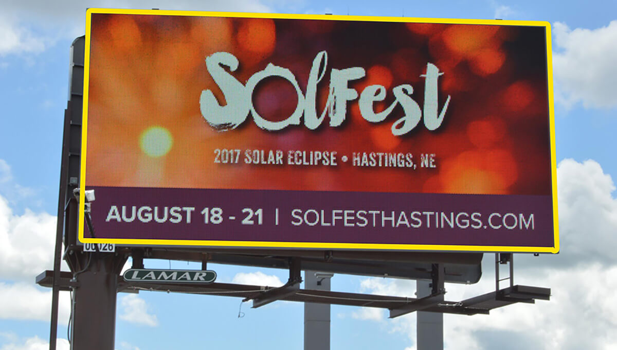 Large-format digital billboard advertising in Nebraska