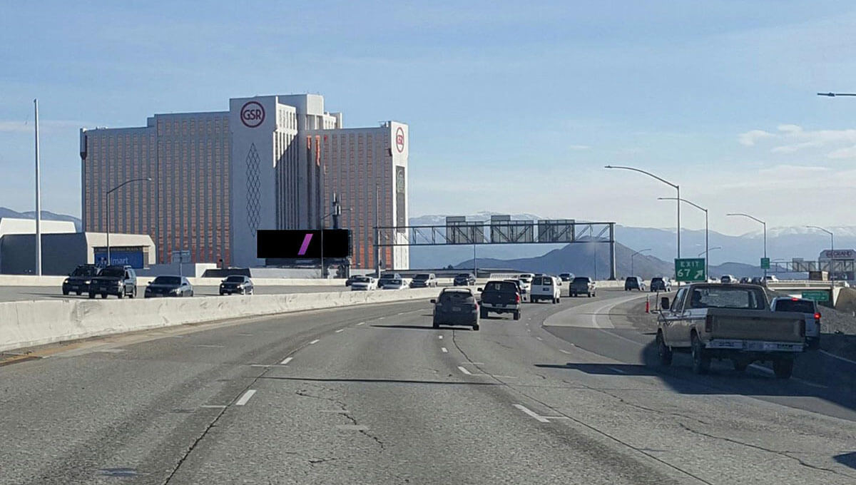 Digital out-of-home billboard displayed along a roadway in Nevada