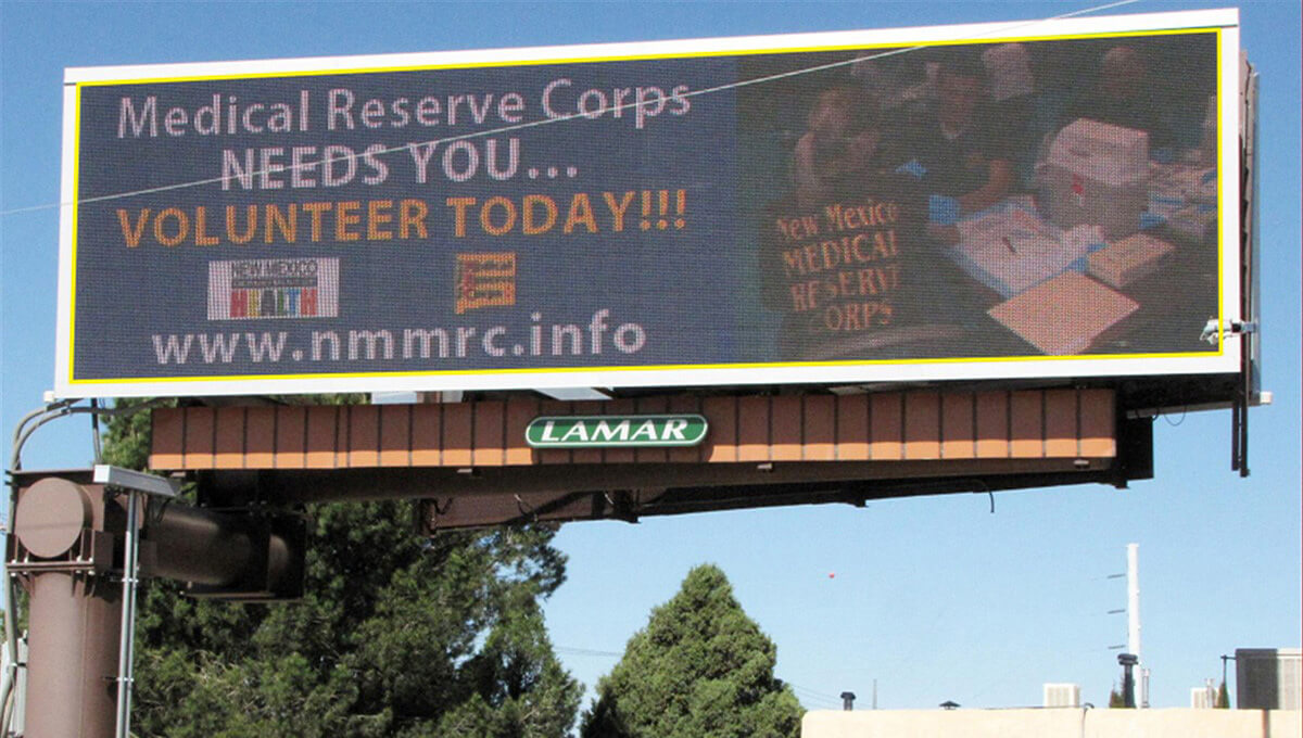 Digital billboard advertising displayed in New Mexico