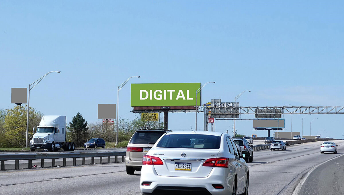 Roadside digital billboard used for outdoor advertising in Pennsylvania