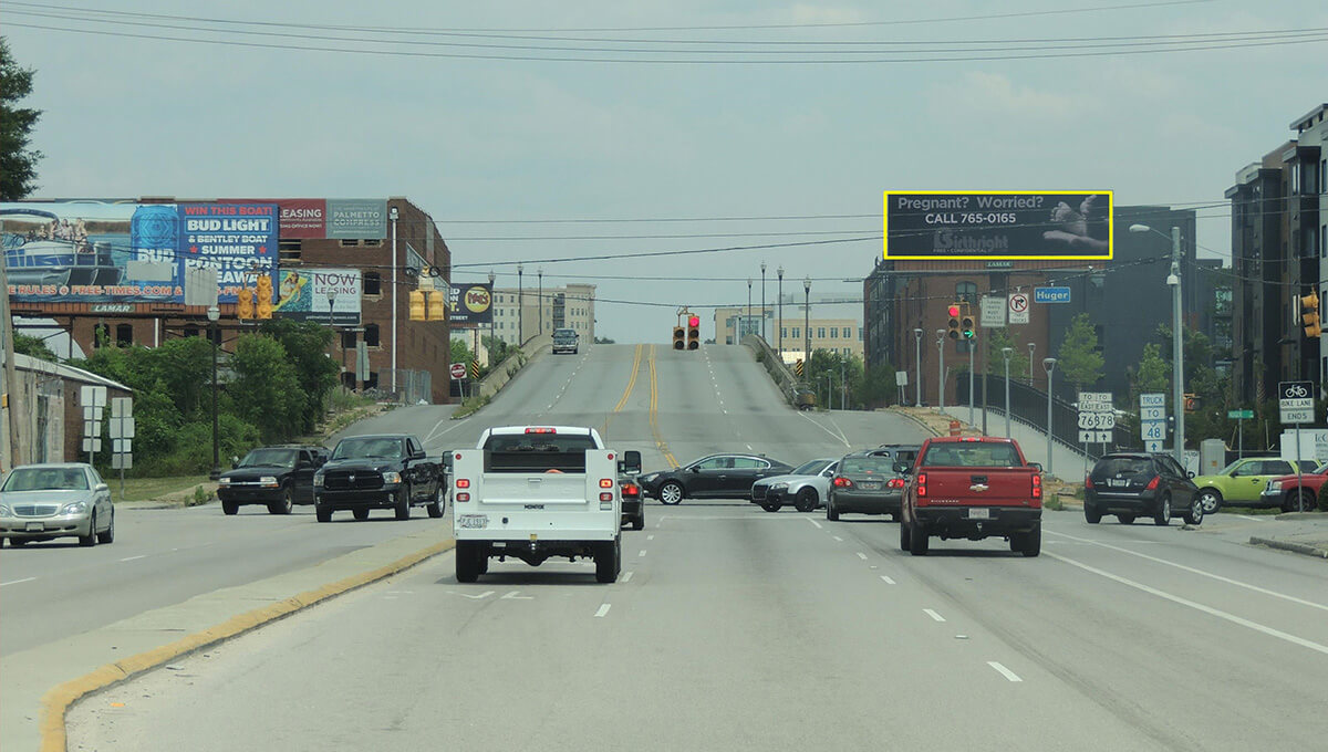 Digital billboard advertising displayed in South Carolina