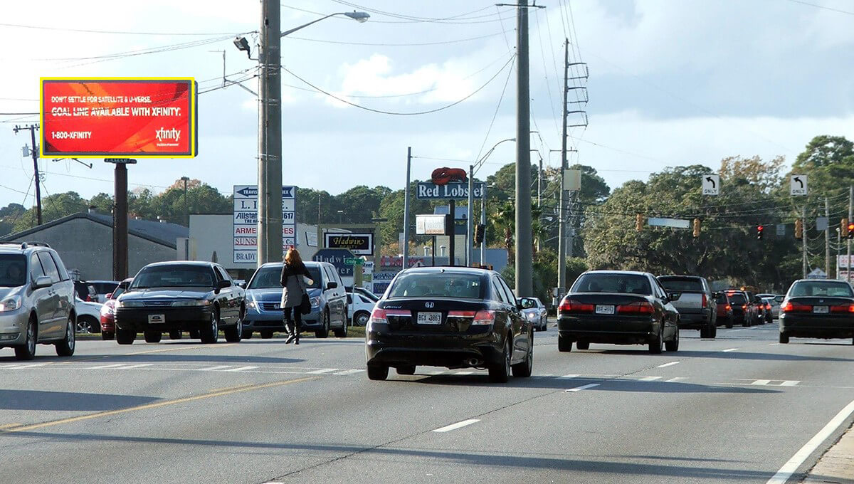 Roadside digital billboard used for outdoor advertising in South Carolina