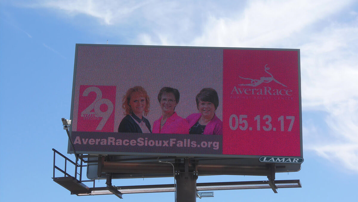 Digital billboard advertising displayed in South Dakota