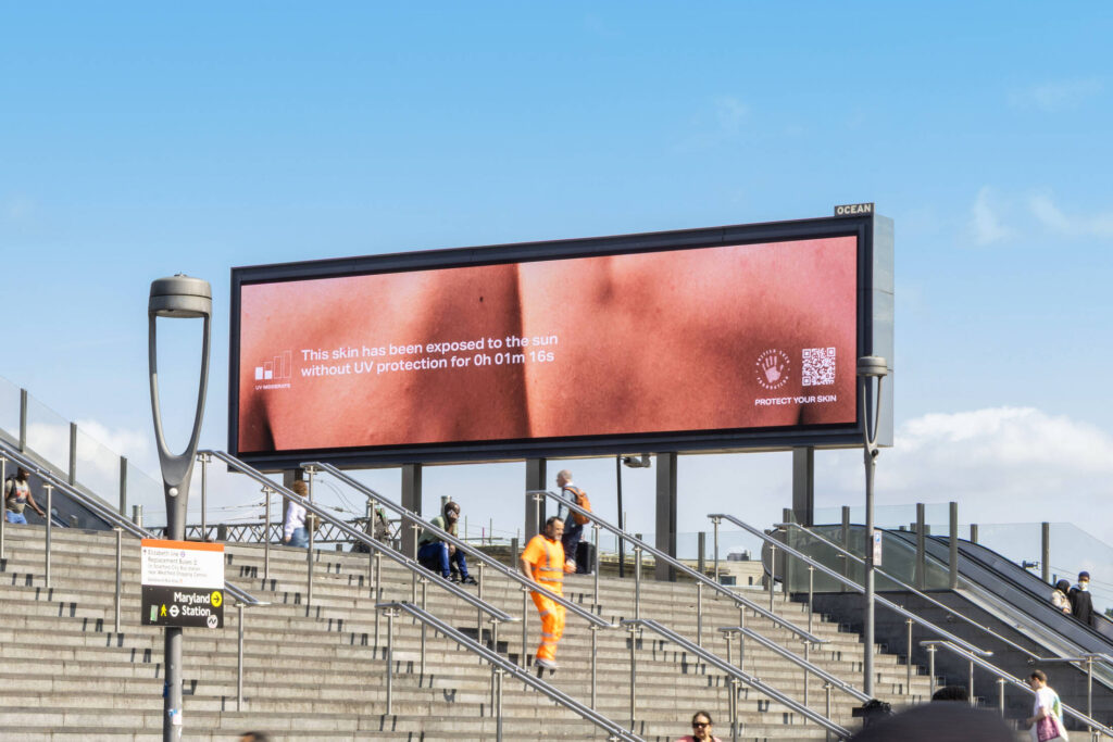 Billboard showcasing UV light