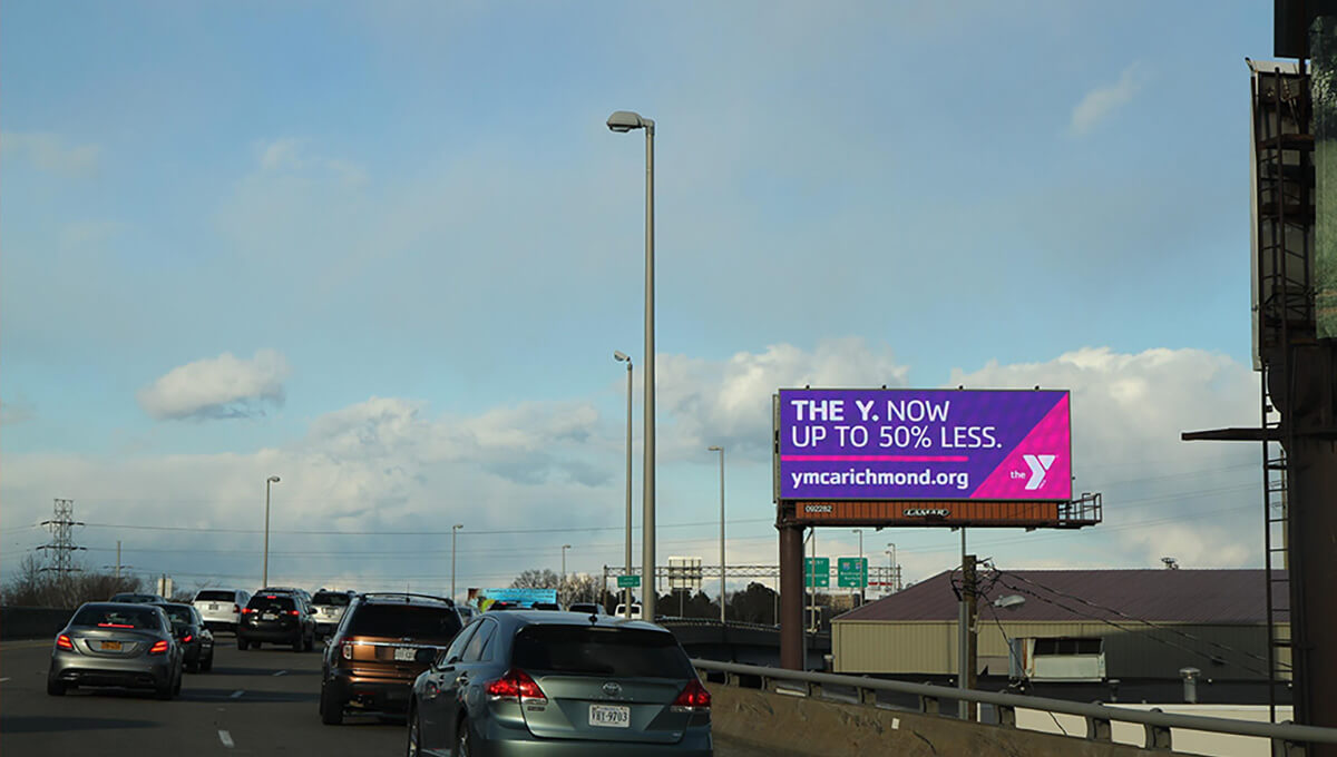 Roadside digital billboard used for outdoor advertising in Virginia