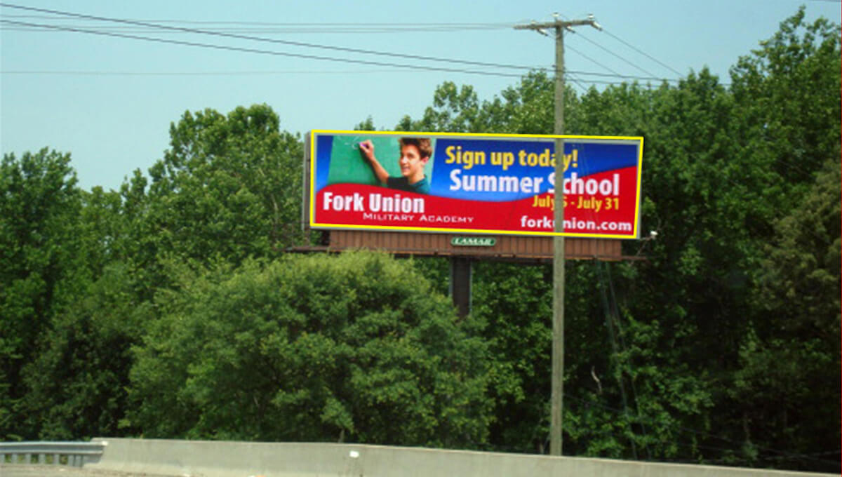 Large-format digital billboard advertising in Virginia