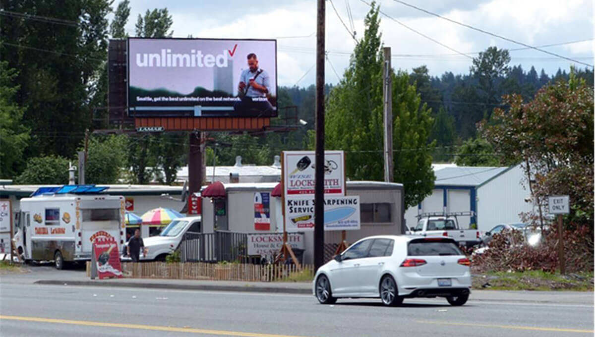 Outdoor digital billboard advertising in Washington state