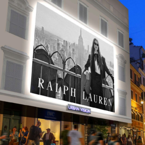 Billboard showing Ralph Lauren