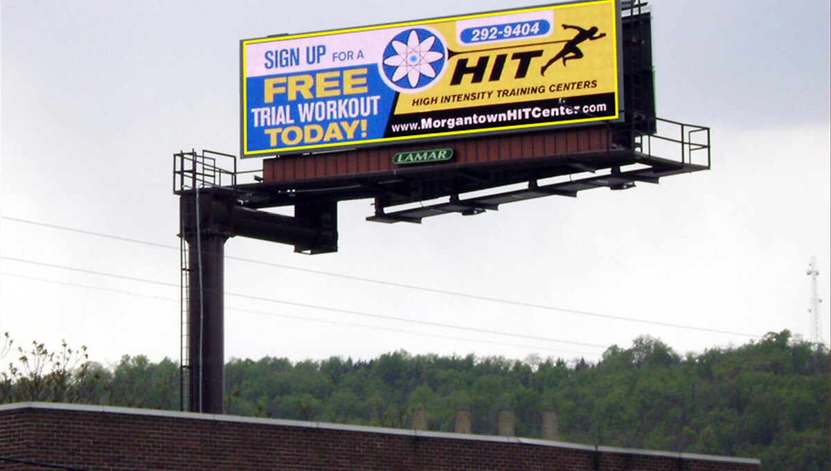 wv_2 Digital out-of-home billboard displayed along a highway in West Virginia