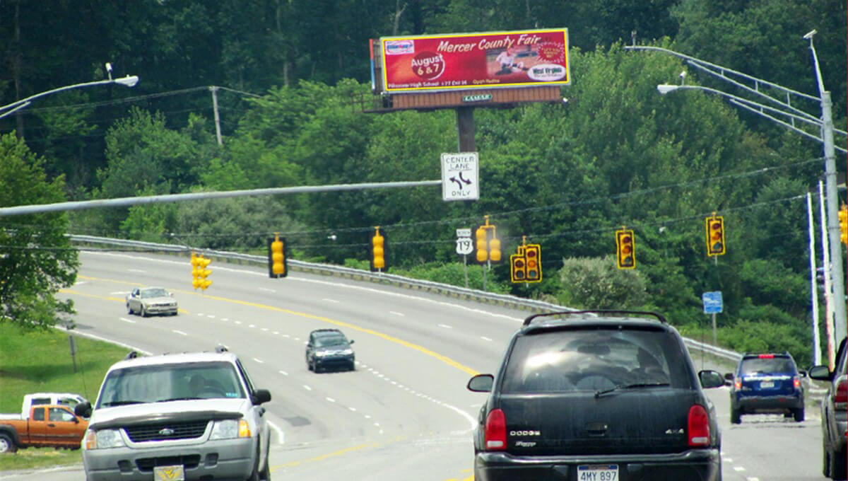 wv_3 Roadside digital billboard used for outdoor advertising in West Virginia